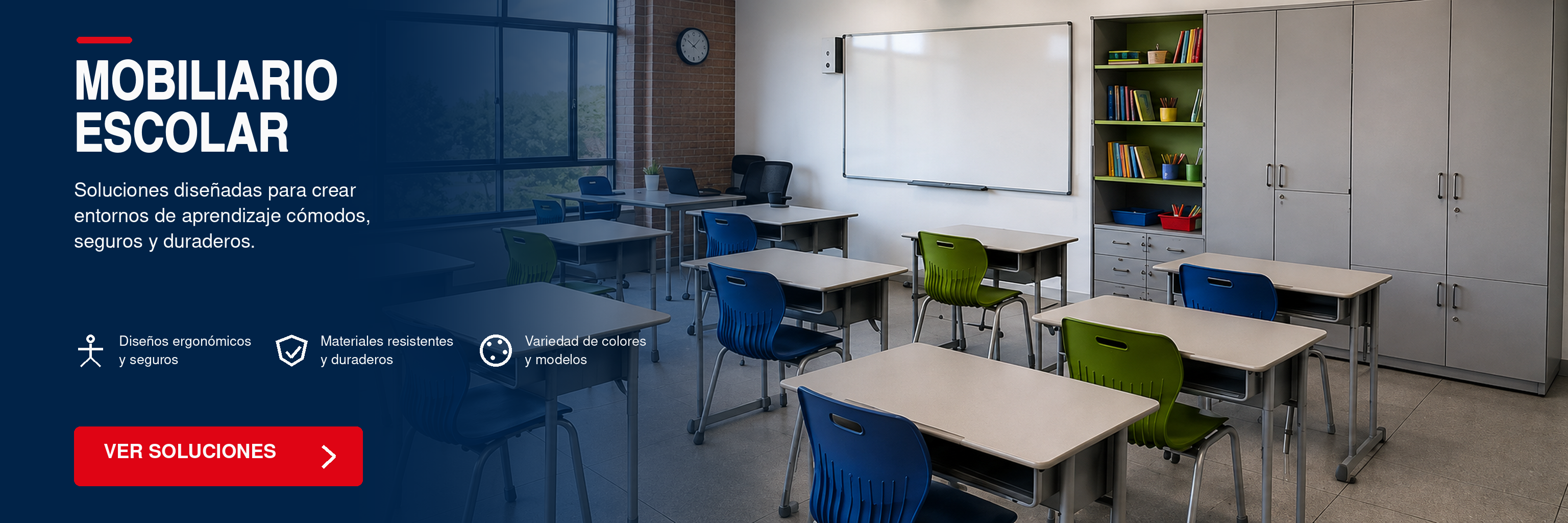 Escolar: mobiliario en un ambiente institucional