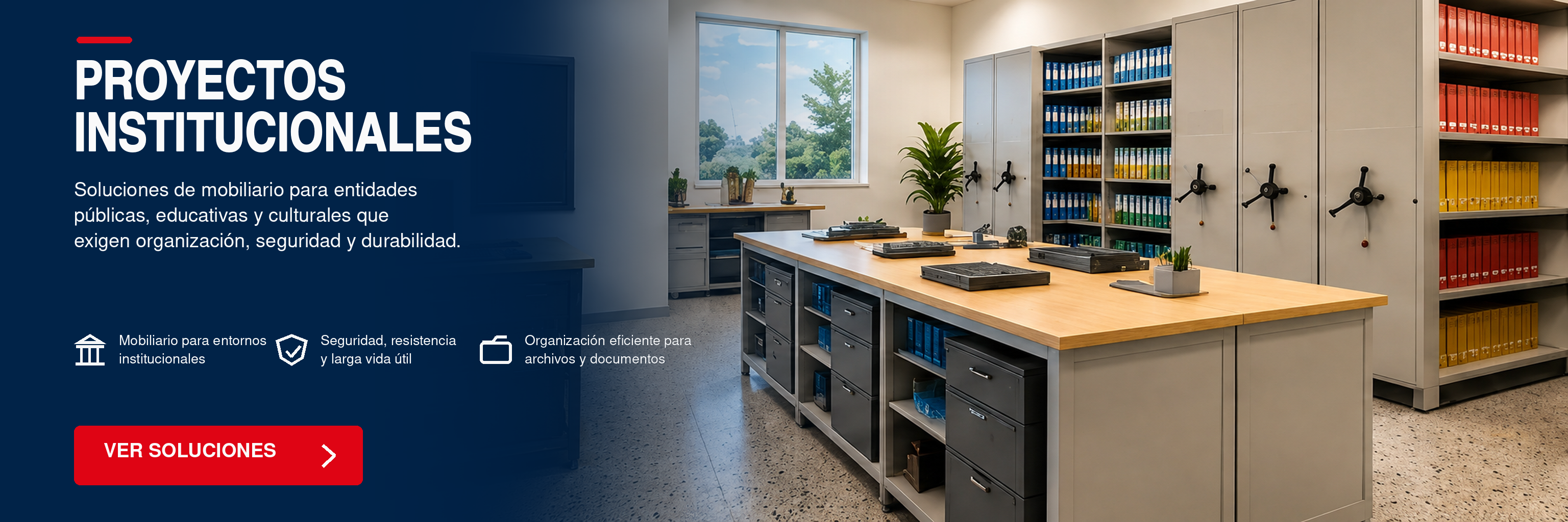 Institucional: mobiliario en un ambiente institucional