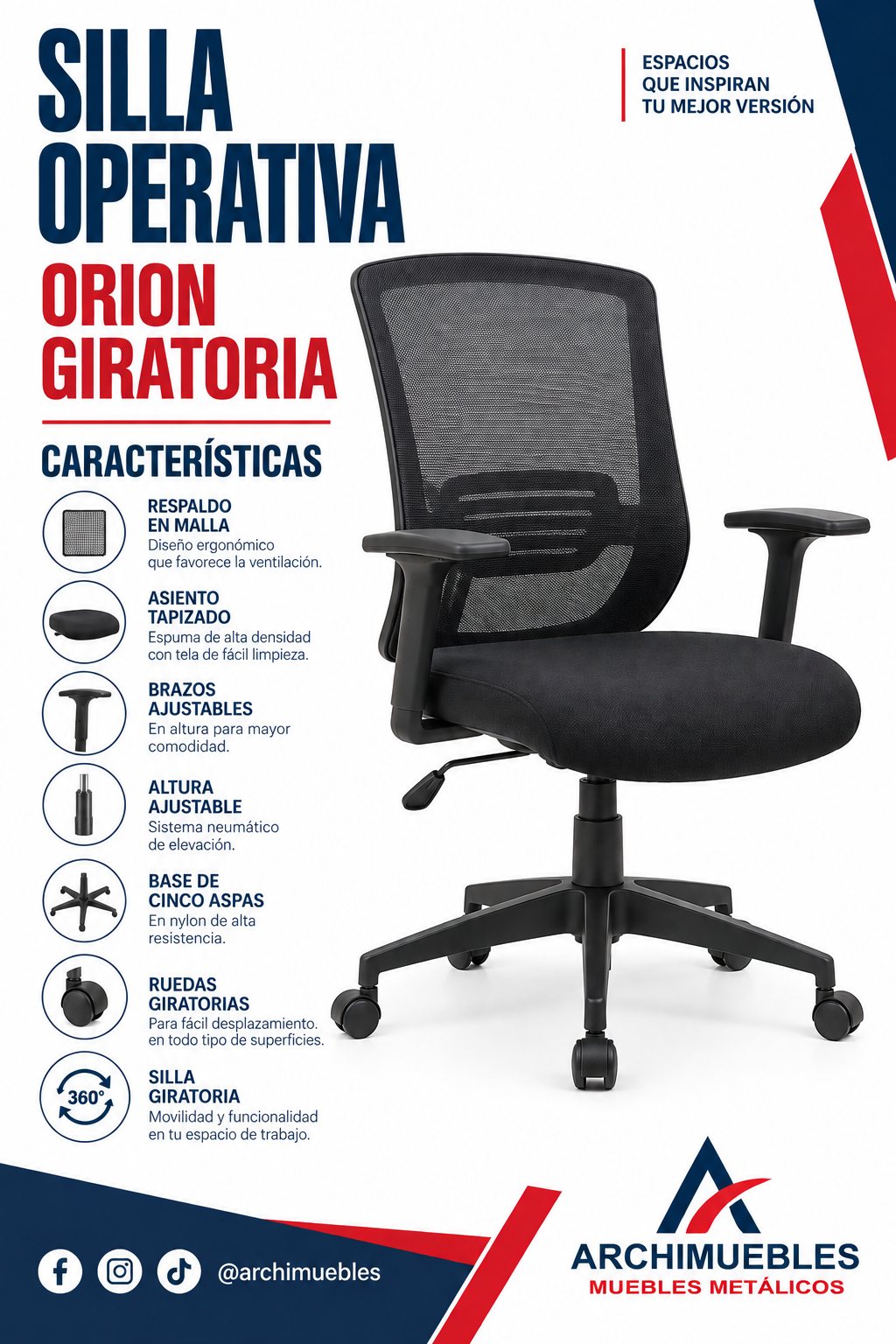 Ficha técnica de Orion Giratoria Archimuebles